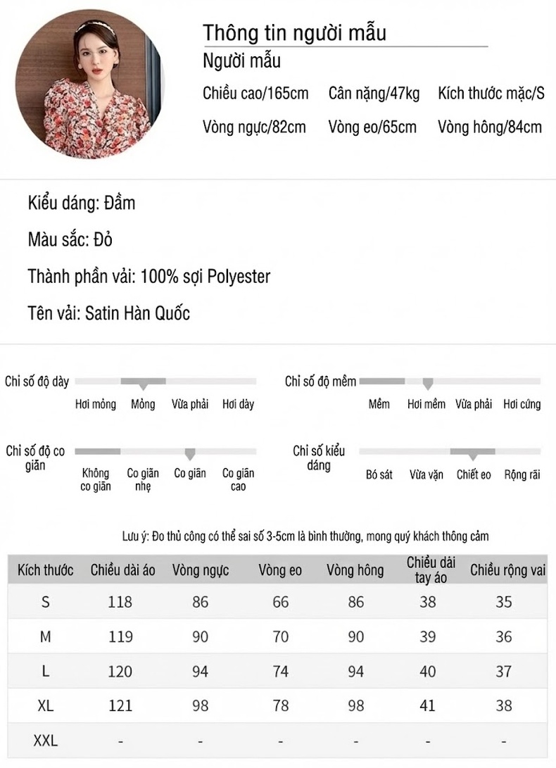 Váy liền thân Nữ Dáng Ôm Họa Tiết Hoa Nhí Xếp Ly Eo Cao Hở Lưng Phong Cách Pháp chi tiết 3