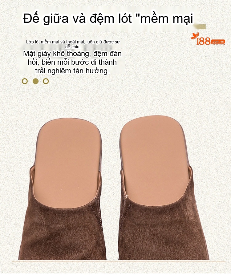 Dép Sục Nữ Da Mờ Họa Tiết Chiều Cao Đế Khoảng 1cm Màu Nâu, Xanh Lá chi tiết 7