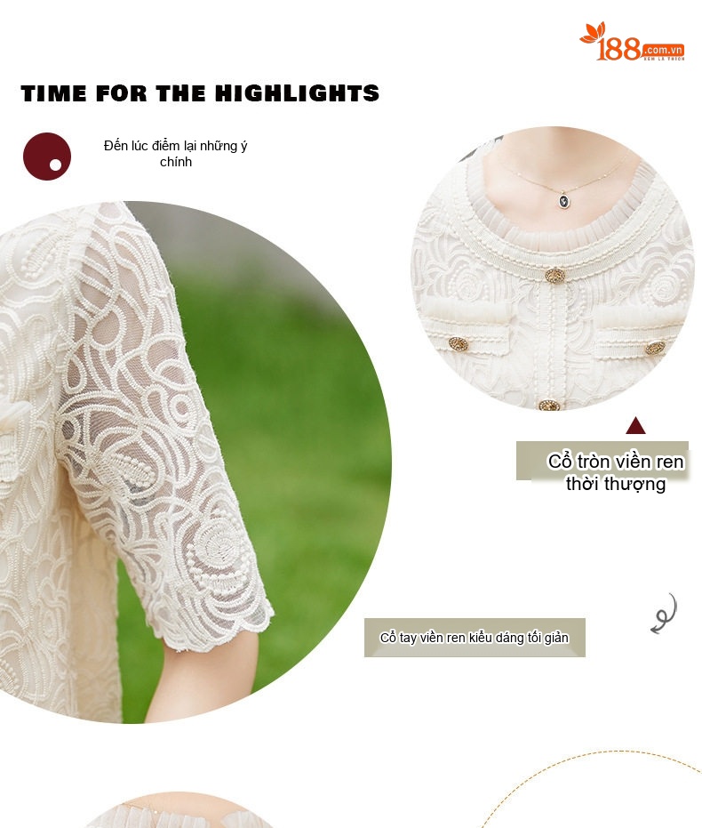 Set Áo Khoác Lửng Và Chân Váy Dài Ren Nữ Tính Thời Trang Màu Trắng, Đen chi tiết 10