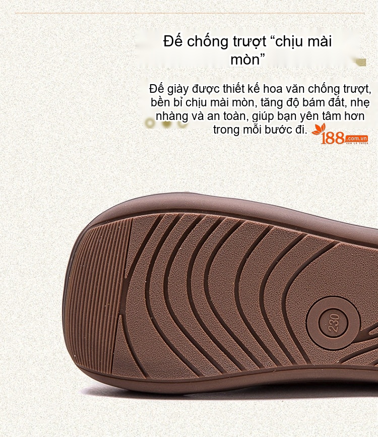 Dép Sục Nữ Da Mờ Họa Tiết Chiều Cao Đế Khoảng 1cm Màu Nâu, Xanh Lá chi tiết 6