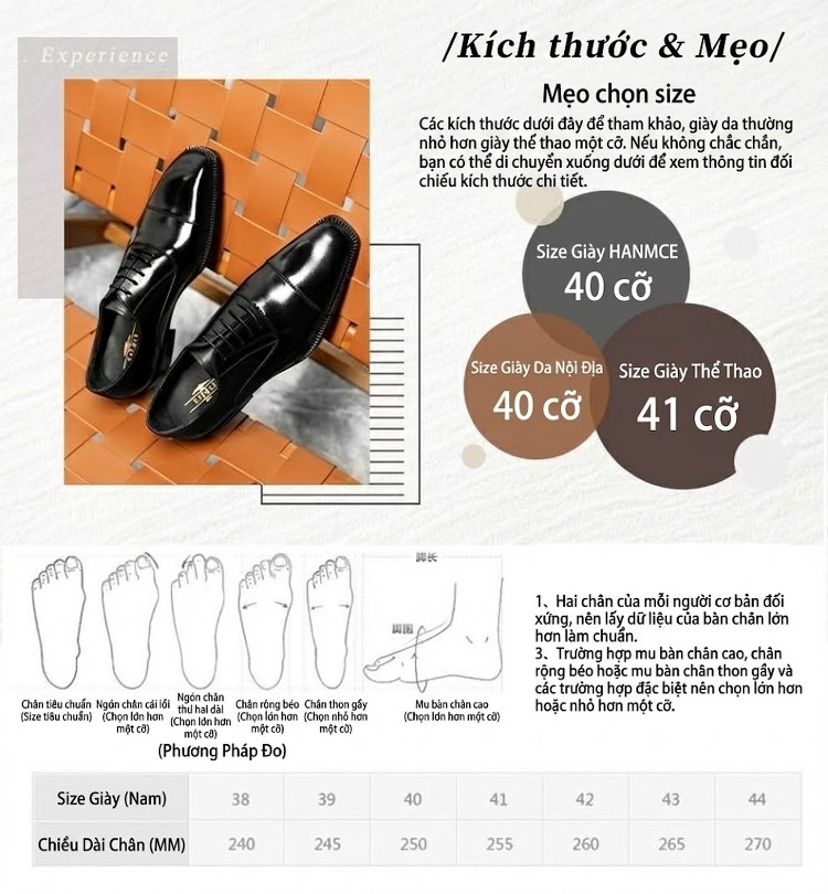 Giày Tây Buộc Dây Nam Da Bò Mũi Vuông Chiều Cao Đế Khoảng 3cm Màu Đen, Nâu chi tiết 4