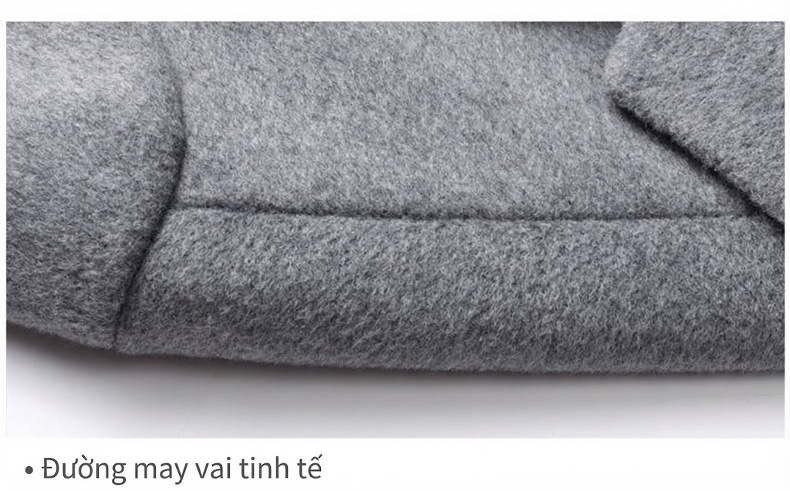 Áo Khoác Dạ Nam Dáng Ôm Dài Vừa Vải Dạ Dày Dặn Màu Đen, Xám, Xanh Navy, Xanh Da Trời chi tiết 30
