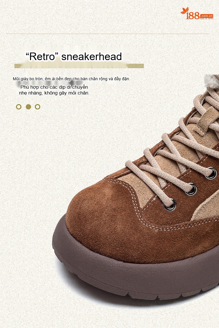 Boot Nữ Cổ Lông Đế Dày Phối Màu Chiều Cao Đế Khoảng 5cm Màu Nâu, Be, Xanh Lá chi tiết 5
