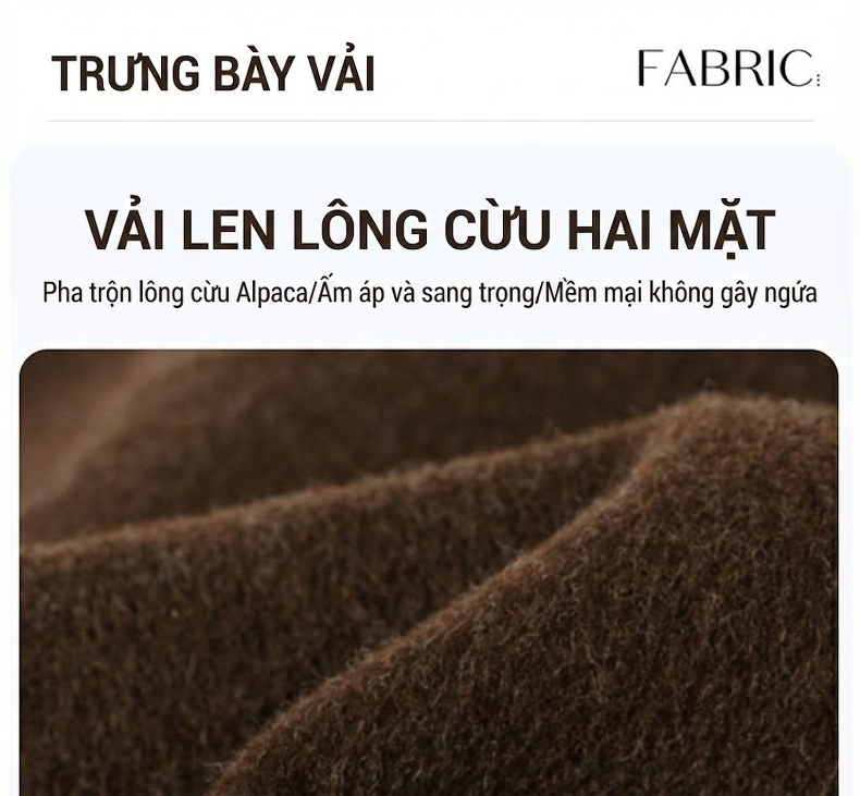 Áo Khoác Lông Cừu Non Ngắn Tay Lỡ Phong Cách Tiểu Thư Màu Trắng Kem, Đen, Nâu chi tiết 13