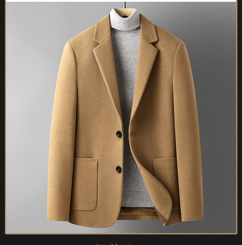 Áo Vest Nam 50% Len Kẻ Houndstooth Thu Đông Dáng Ôm Ngắn Màu Nâu, Xám, Đen chi tiết 13
