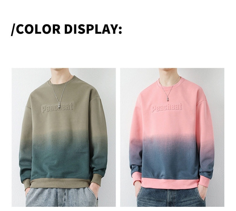 Áo Thun Tay Dài Nam Cổ Tròn Màu Ombre Phong Cách Casual chi tiết 4