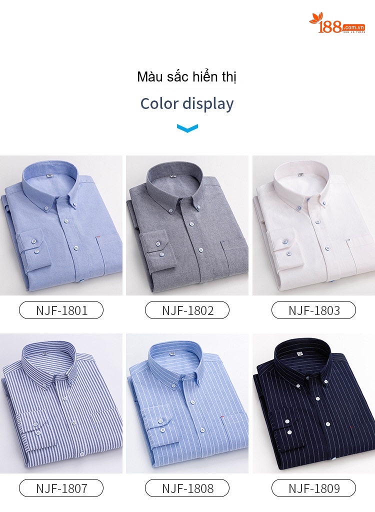 Áo Sơ Mi Tay Dài Cotton Oxford Dáng Rộng Thoải Mái Màu Trắng, Xám, Xanh, Đỏ... chi tiết 10