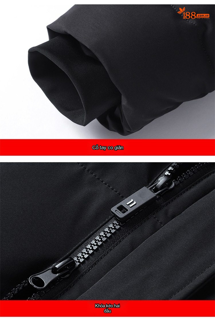 Áo Khoác Cotton Nam Dáng Dài Có Mũ Trùm Đầu Dày Dặn Giữ Ấm Phong Cách Thời Trang Màu Đen, Xanh Navy, Xanh Rêu chi tiết 27