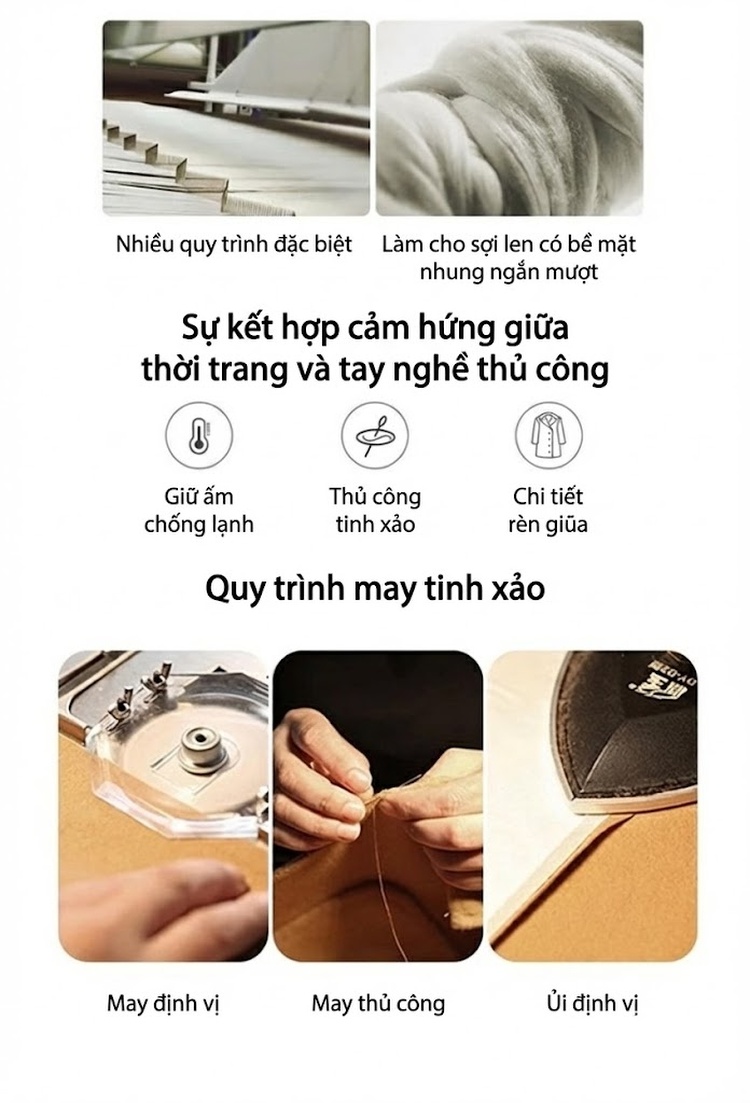 Áo Khoác Lông Cừu Nữ Dáng Ngắn Cúc Sừng Phong Cách Hàn Quốc Màu Đen, Xám, Trắng, Xanh Navy chi tiết 9