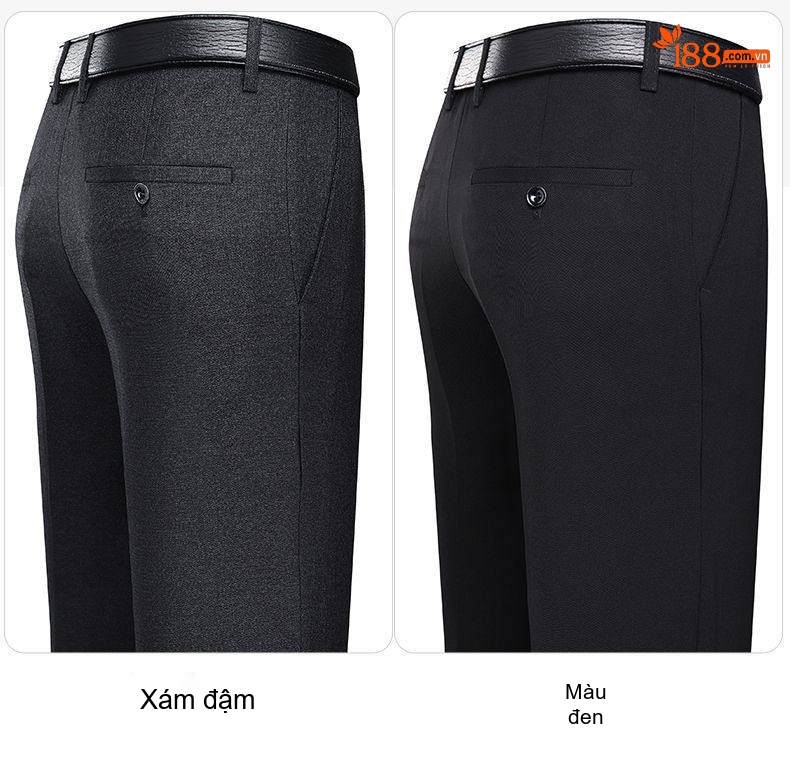 Quần Tây Nam Ống Đứng Dáng Suông Lịch Lãm Dày Dặn Màu Đen, Xám chi tiết 10