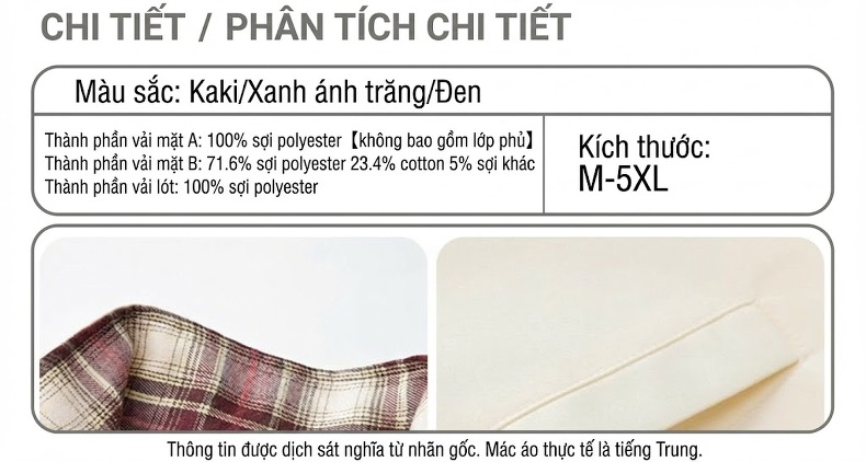 Áo Khoác Nam Hai Mặt Mỏng Phong Cách Lịch Lãm Màu Trắng Kem, Xanh Da Trời, Đen chi tiết 3