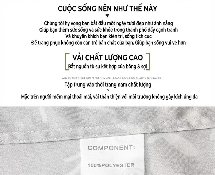 Áo Sơ Mi Dài Tay Nam In Họa Tiết Thời Trang Chống Nhăn Màu Trắng, Đen, Vàng chi tiết 3
