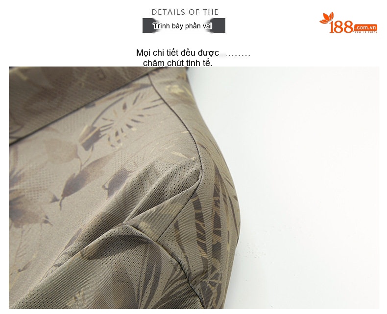 Áo Sơ Mi Nam Tay Ngắn Ice Silk Họa Tiết Lá Cây Form Rộng Màu Xám chi tiết 16