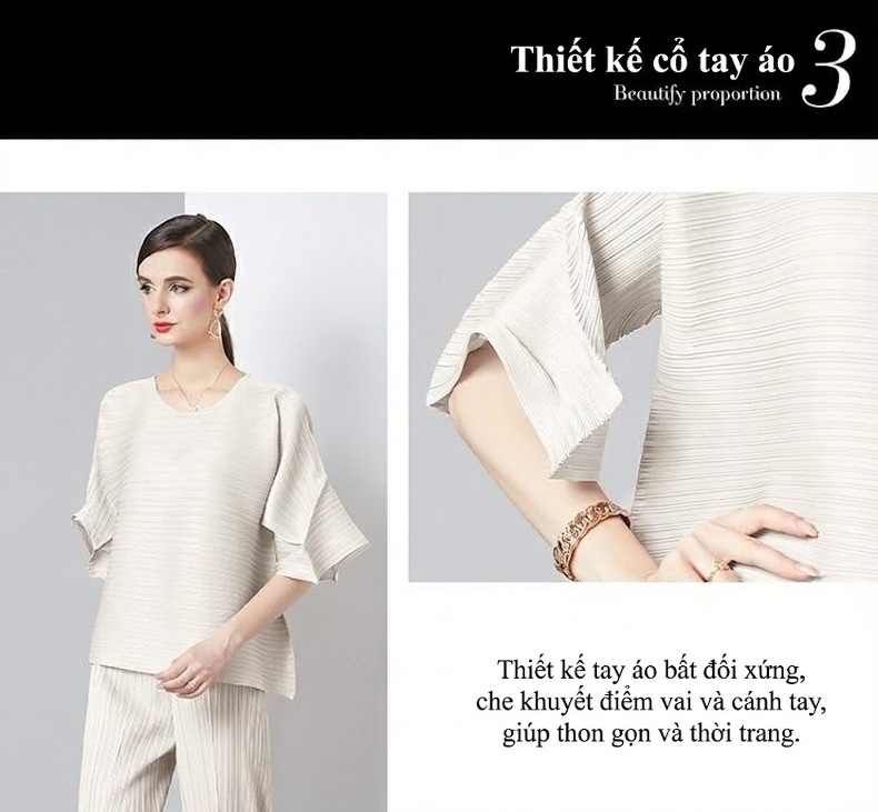 Váy Suông Nữ Pleats Dáng Dài Cổ Lọ Xẻ Tà Thiết Kế Thời Trang Màu Be, Xám, Đen, Xanh... chi tiết 5
