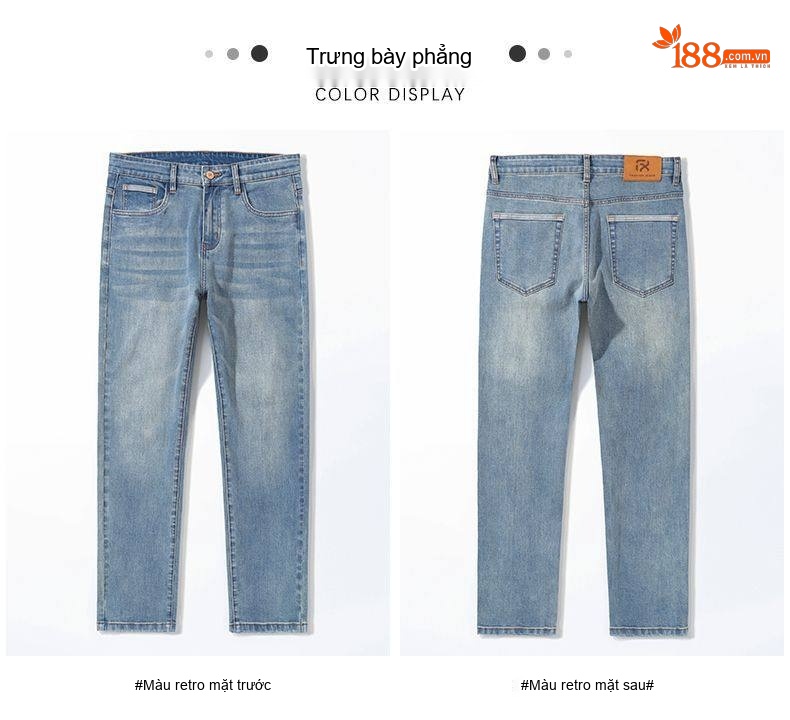Quần Jean Nam Ống Đứng Co Giãn Trung Cao Cấp Màu Đen Xám chi tiết 23
