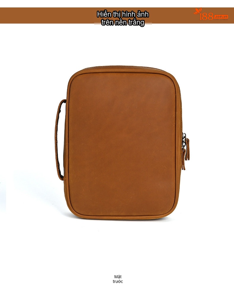 Túi Đựng Sách Da Mờ Vintage Phong Cách Nhật Bản Sức Chứa Lớn Chống Bụi Màu Nâu, Vàng Nâu chi tiết 12