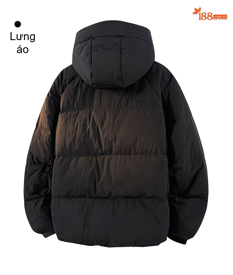 Áo Phao Lông Vũ Nam Nữ Form Rộng Có Mũ Trùm Đầu Dày Dặn 90% Lông Nhung Màu Trắng, Vàng, Đen chi tiết 15