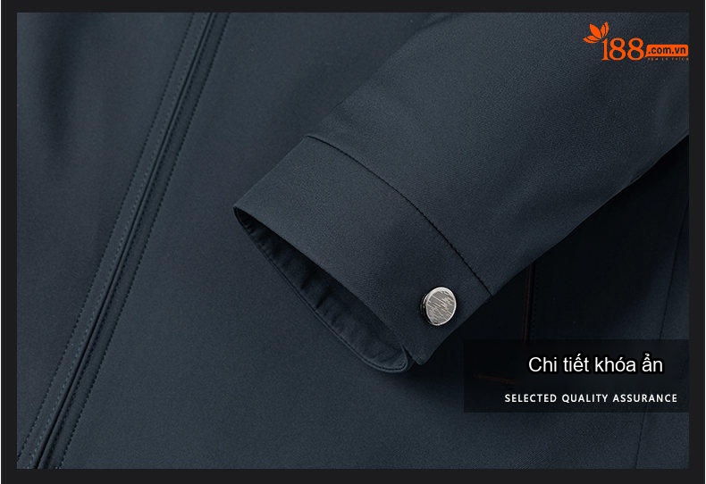 Áo Khoác Nam Cổ Bẻ Khóa Kéo Kiểu Dáng Công Sở Màu Xanh Navy, Nâu, Đen chi tiết 20