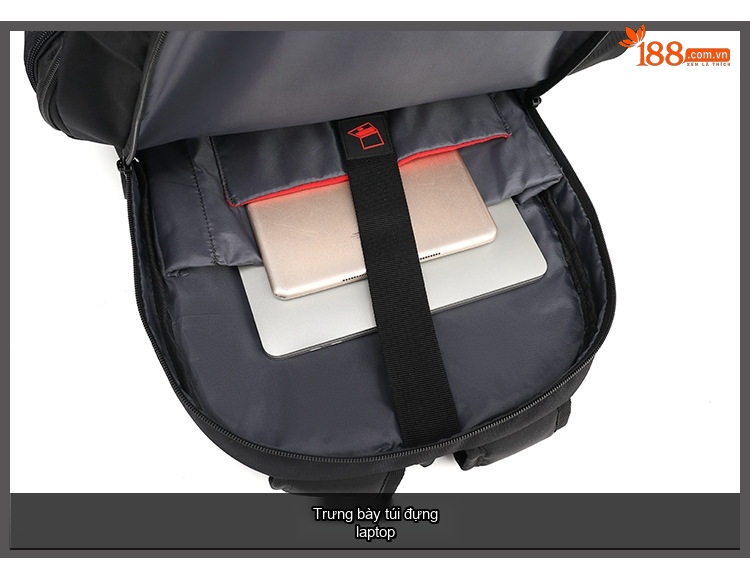 Balo Đôi Nam Vải Canvas Chống Nước Đựng Laptop Du Lịch Công Tác Màu Đen chi tiết 16