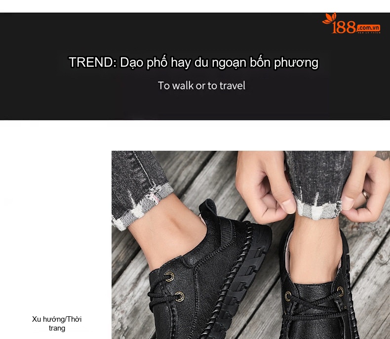 Giày Lười Nam Da Bóng Thủ Công Đế Cao 3cm chi tiết 2