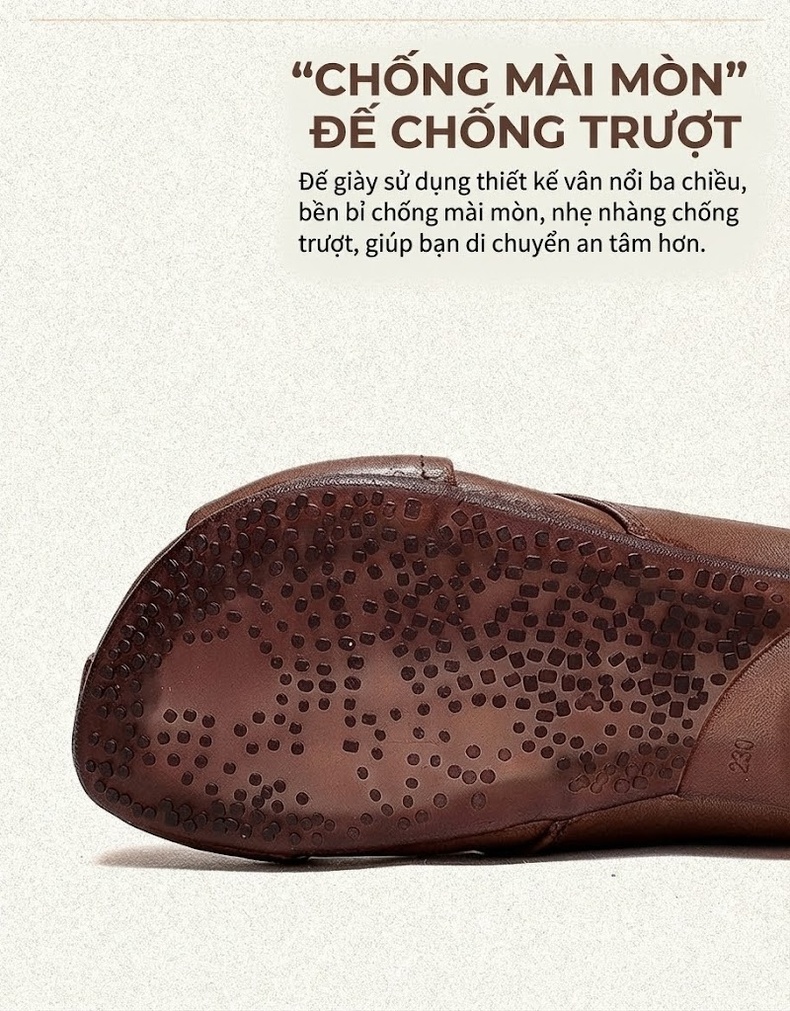 Giày Búp Bê Nữ Thiết Kế Cổ Điển Chiều Cao Đế Khoảng 1cm Màu Nâu, Vàng chi tiết 5
