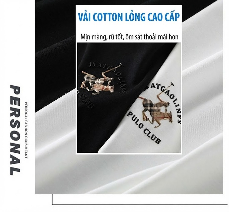 Áo Thun Nam Cổ Tròn Tay Ngắn Cotton Thời Trang Màu Trắng, Đen chi tiết 4