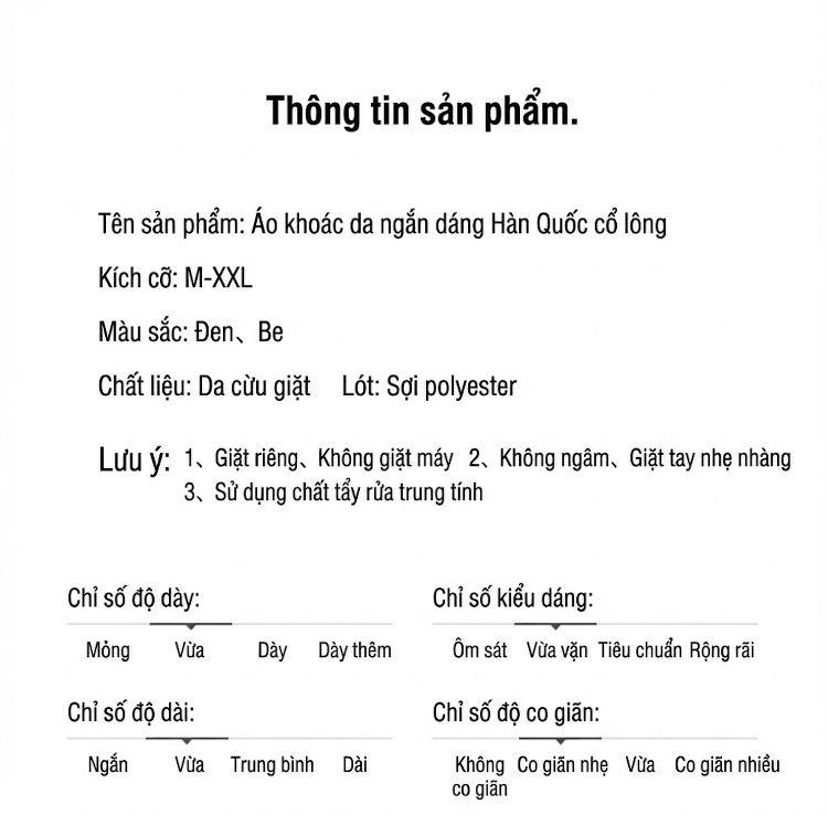 Áo Khoác Da Cừu Nữ Cổ Lông Dệt Kim Kiểu Hàn Quốc Màu Đen, Kem chi tiết 15