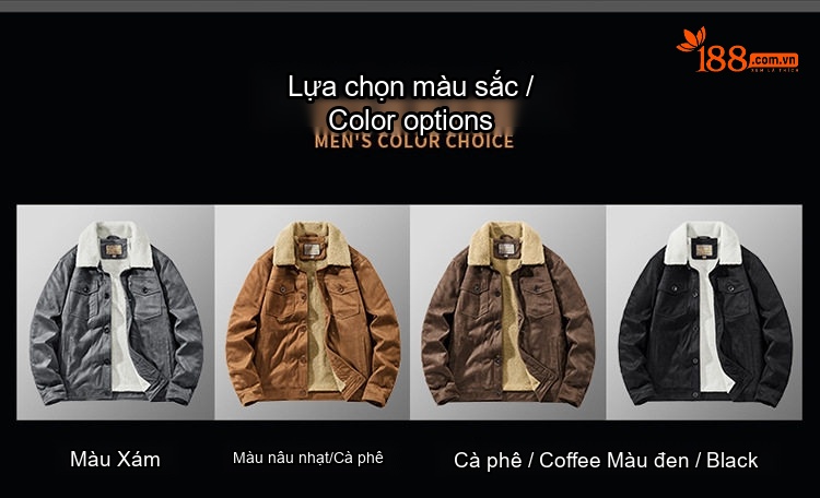 Áo Khoác Nhung Gân Tăm Nam Lông Cừu Non Dày Dặn Form Rộng Túi Hộp Màu Nâu, Vàng, Xám, Đen... chi tiết 3