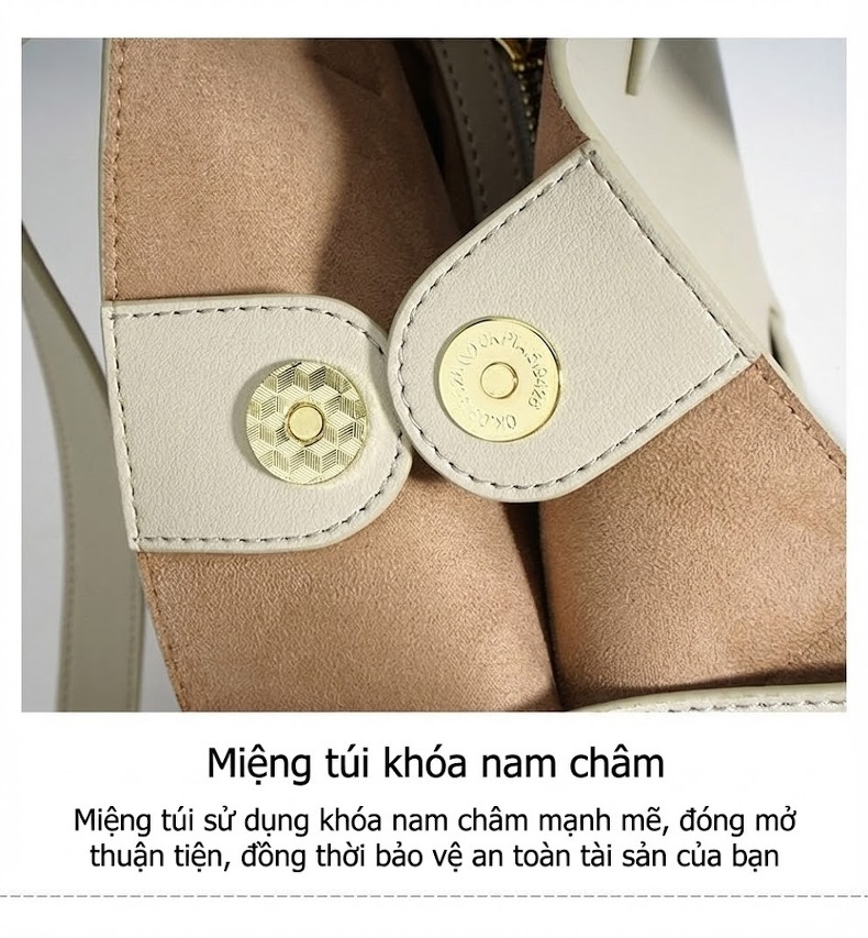 Túi Tote Nữ Da Thật Đan Dây Sức Chứa Lớn Phong Cách Thời Trang Màu Trắng, Đen, Xanh Lá chi tiết 13