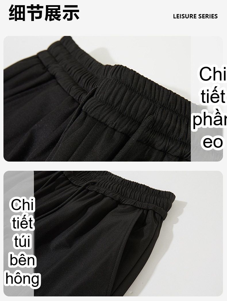 Quần Dài Thể Thao Ống Bo Nam Nữ Lót Lông Vũ Trắng Giữ Ấm Màu Đen chi tiết 24