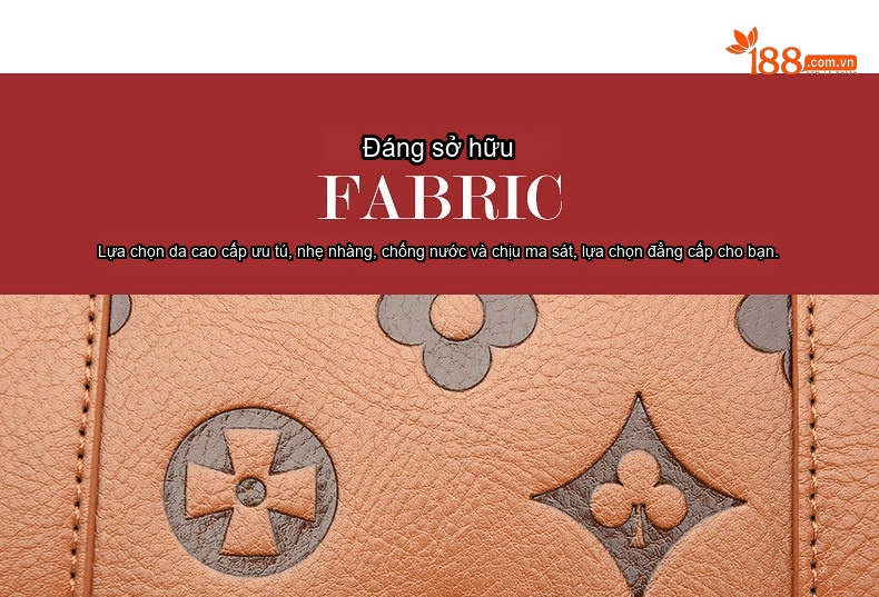 Túi Xách Tay Nữ Dập Nổi Họa Tiết Chữ Lớn Da Bóng Công Sở Màu Nâu, Xanh Rêu, Đỏ Rượu chi tiết 11