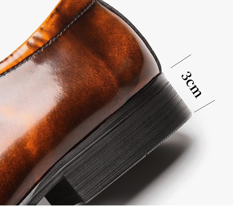 Giày Lười Nam Da Bóng Mũi Nhọn Thời Trang Công Sở Chiều Cao Đế Khoảng 3cm Màu Đen, Nâu chi tiết 7