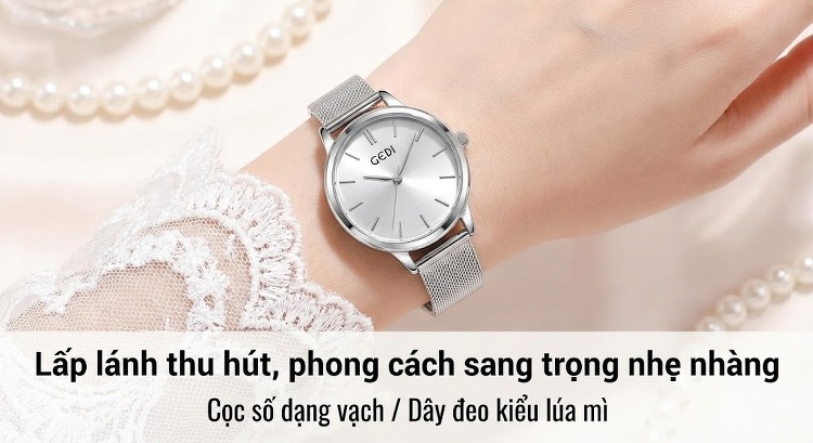 Đồng Hồ Nữ Codedi Dây Kim Loại Mạ Vàng Đính Đá Phong Cách Cổ Điển chi tiết 1