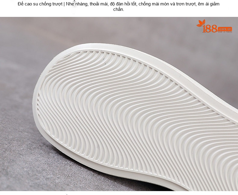 Giày Thể Thao Nữ Da Bò Đế Bánh Mì Chiều Cao Đế Khoảng 4cm Màu Be, Nâu, Xanh chi tiết 9