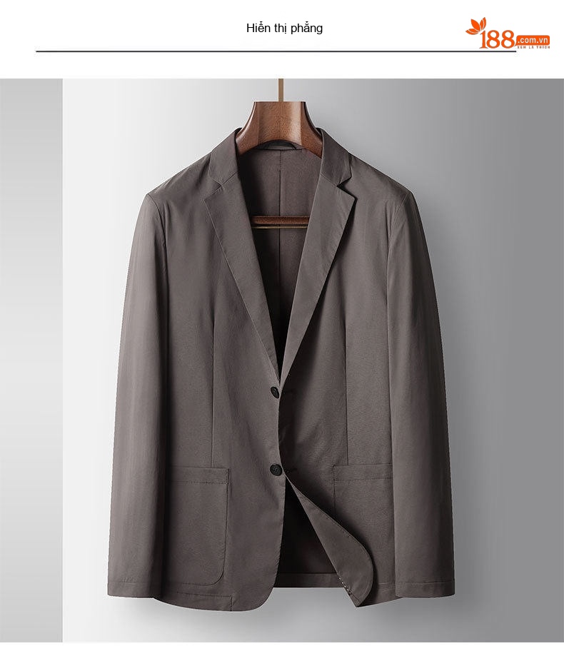 Áo Blazer Nam Mỏng Nhẹ Phong Cách Casual Màu Xám, Đen chi tiết 8