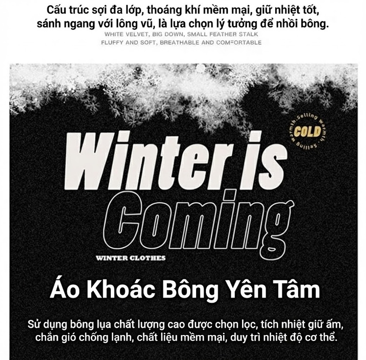 Áo Khoác Bông Nam Dày Dặn Cổ Bóng Chày Cotton Dáng Rộng Giữ Ấm Phong Cách Cặp Đôi Màu Kem, Nâu, Xanh, Đen... chi tiết 9