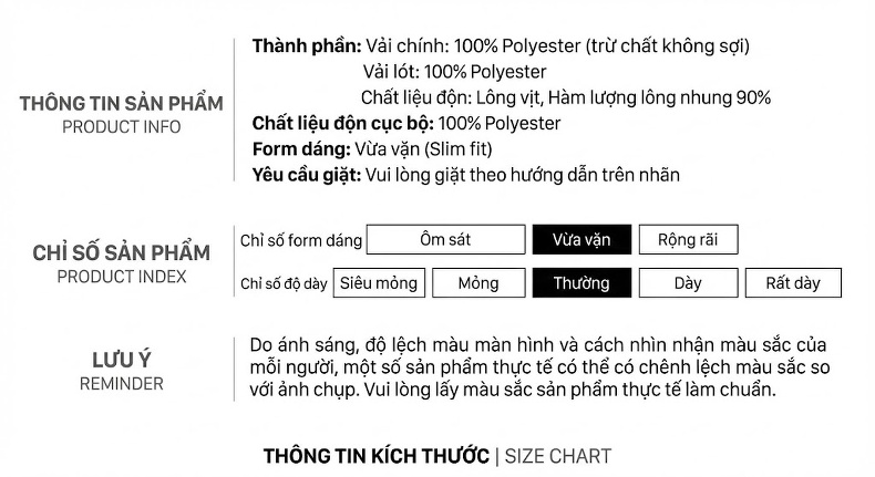 Áo Khoác Phao Nam Dáng Dài Lót Lông Vũ Trắng Tháo Rời Màu Đen, Xám chi tiết 11