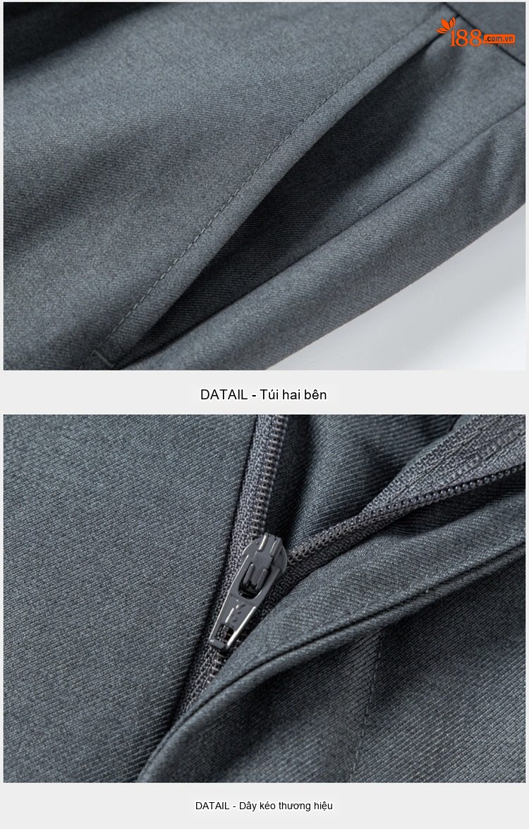 Quần Tây Âu Nam Ống Đứng Lưng Thun Co Giãn Chống Nhăn Màu Đen, Xám chi tiết 27