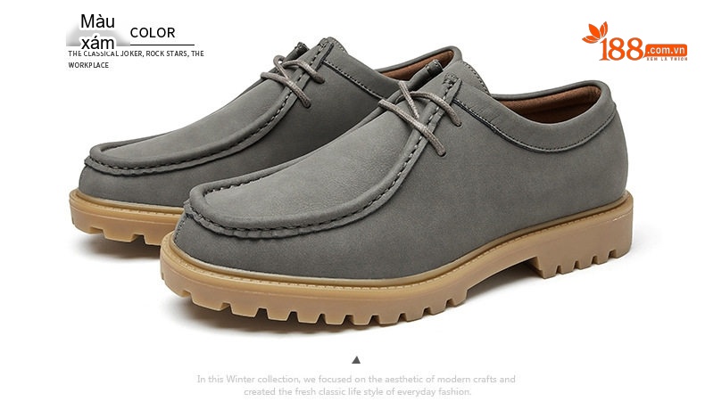 Giày Oxford Nam Giày Da Mờ Buộc Dây Phong Cách Nhật Bản Chiều Cao Đế Khoảng 3cm Màu Đen, Nâu, Xám, Xanh... chi tiết 28