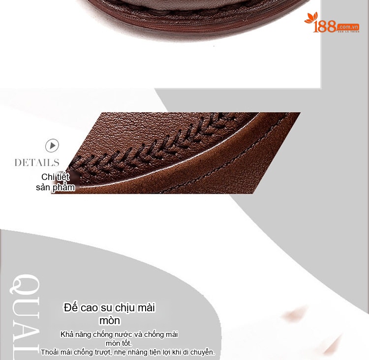 Giày Oxford Nữ Da Bóng Buộc Dây Chiều Cao Đế Khoảng 3cm Màu Đen, Nâu chi tiết 11