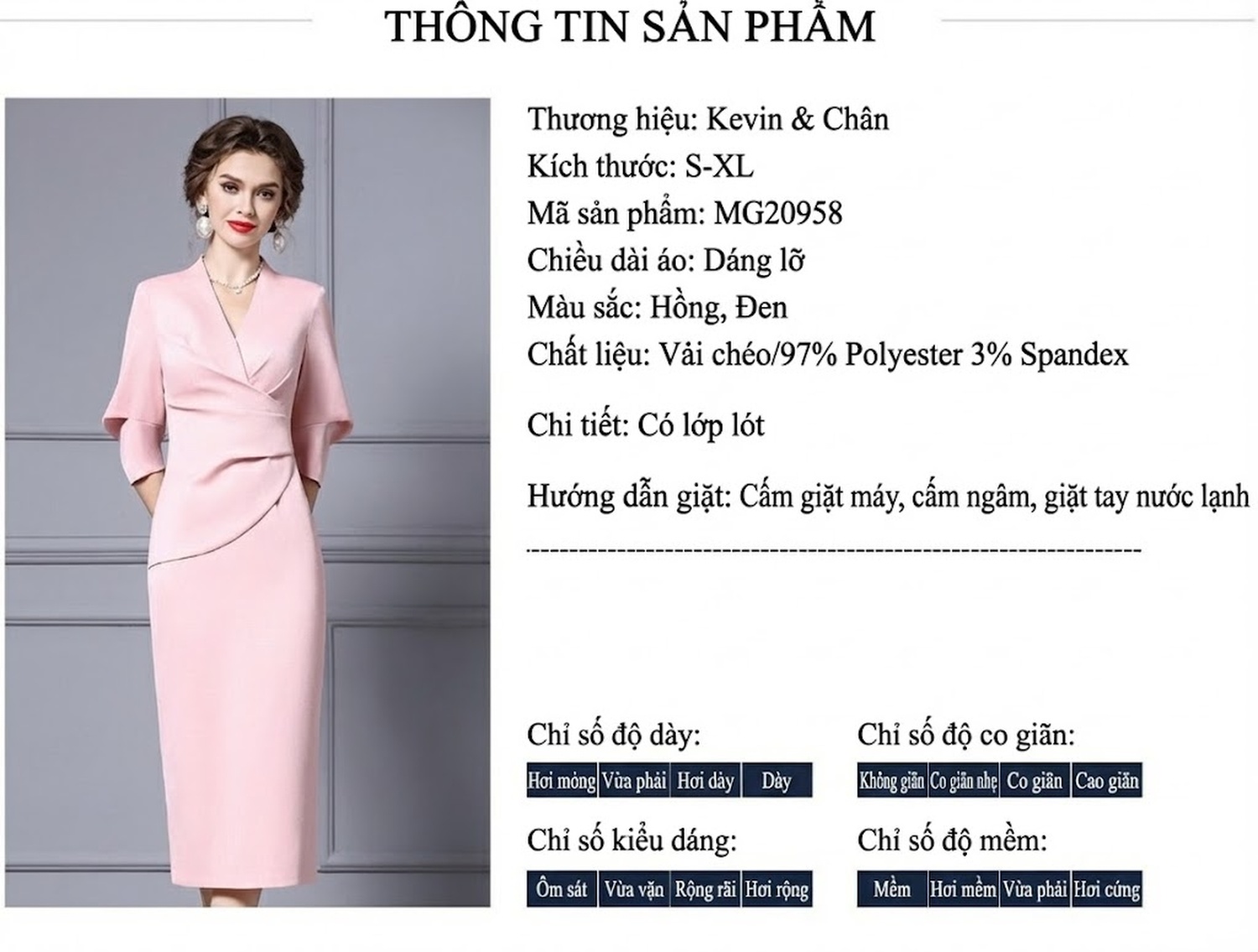 Váy Liền Thân Nữ Dáng Ôm Chiết Eo Thiết Kế Sang Trọng Màu Hồng chi tiết 18