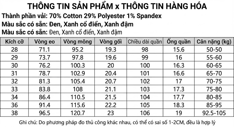 Quần Jean Nam Ống Suông Dáng Rộng Màu Xanh Navy Đậm Phong Cách Lịch Sự chi tiết 8