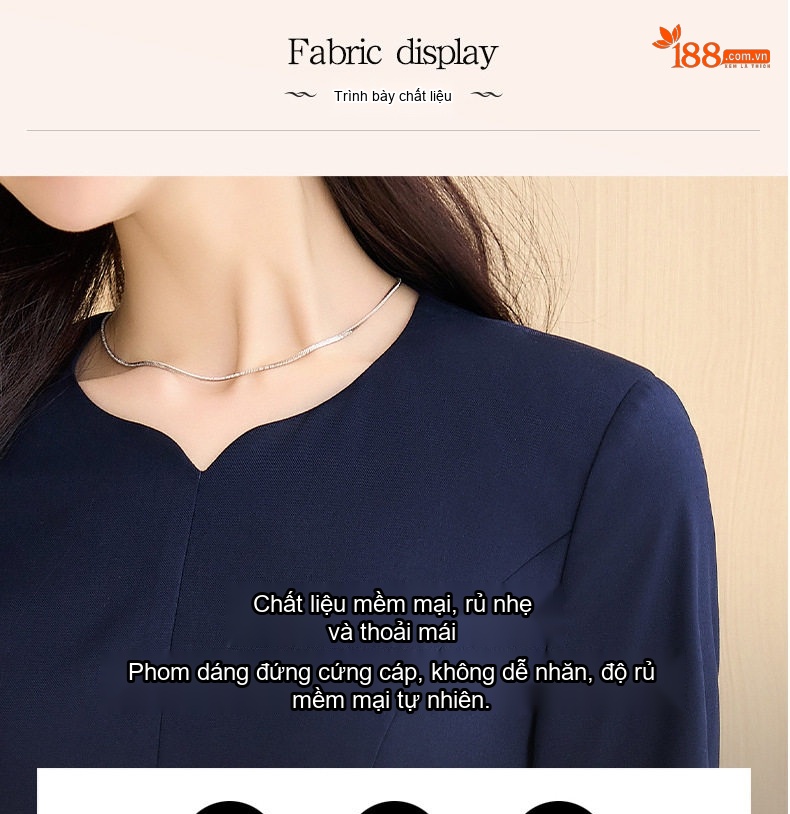 Bộ Vest Công Sở Nữ Tay Lỡ Thiết Kế Peplum Thanh Lịch Màu Be, Đen, Xanh Navy chi tiết 10