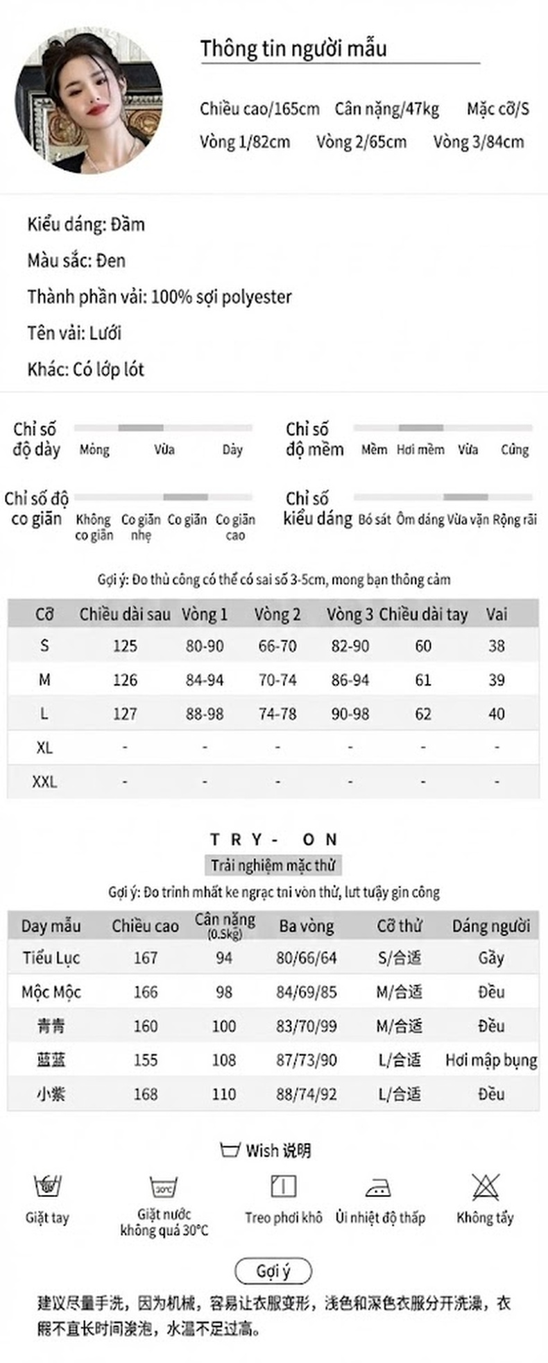 Váy Ôm Body Tay Dài Lưới Mỏng Xẻ Tà Phong Cách Gợi Cảm Màu Đen chi tiết 2