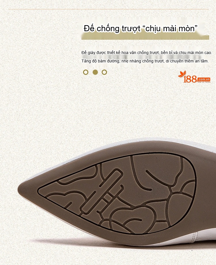 Giày Búp Bê Nữ Da Bò Mũi Nhọn Chiều Cao Đế Khoảng 1cm Phong Cách Hàn Quốc Màu Trắng, Bạc chi tiết 6