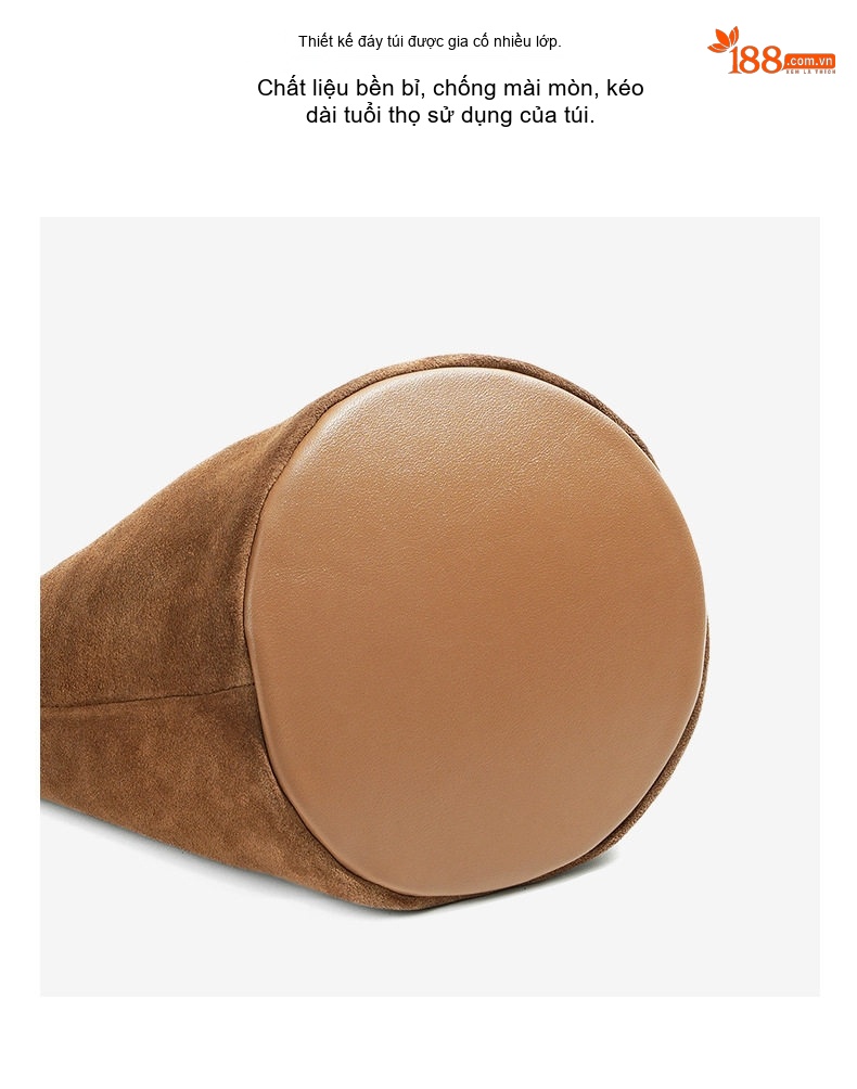 Túi Đeo Chéo Nữ Da Thật Suede Túi Xách Tay Mini Da Bò Mờ Phong Cách Thu Đông Màu Nâu, Đen chi tiết 21