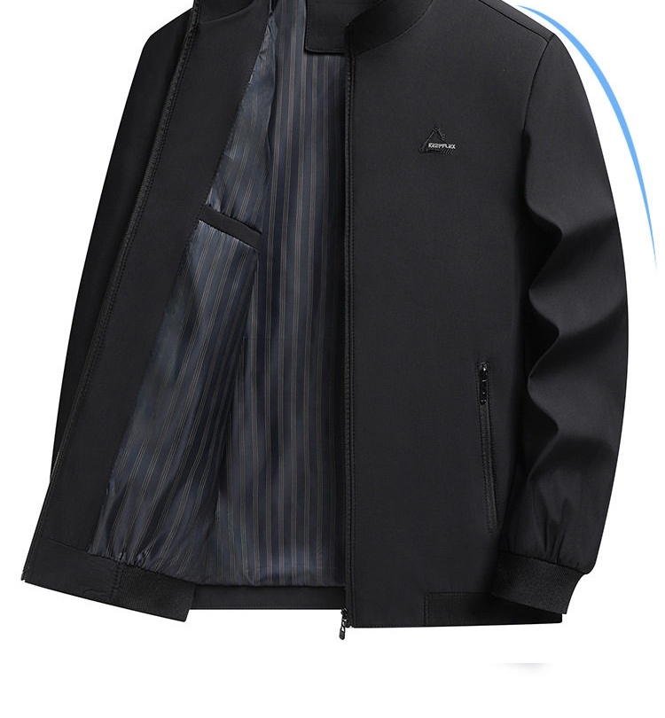 Áo Khoác Bomber Nam Cổ Trụ Thêu Họa Tiết Mỏng Nhẹ Màu Đen, Xanh Navy chi tiết 6