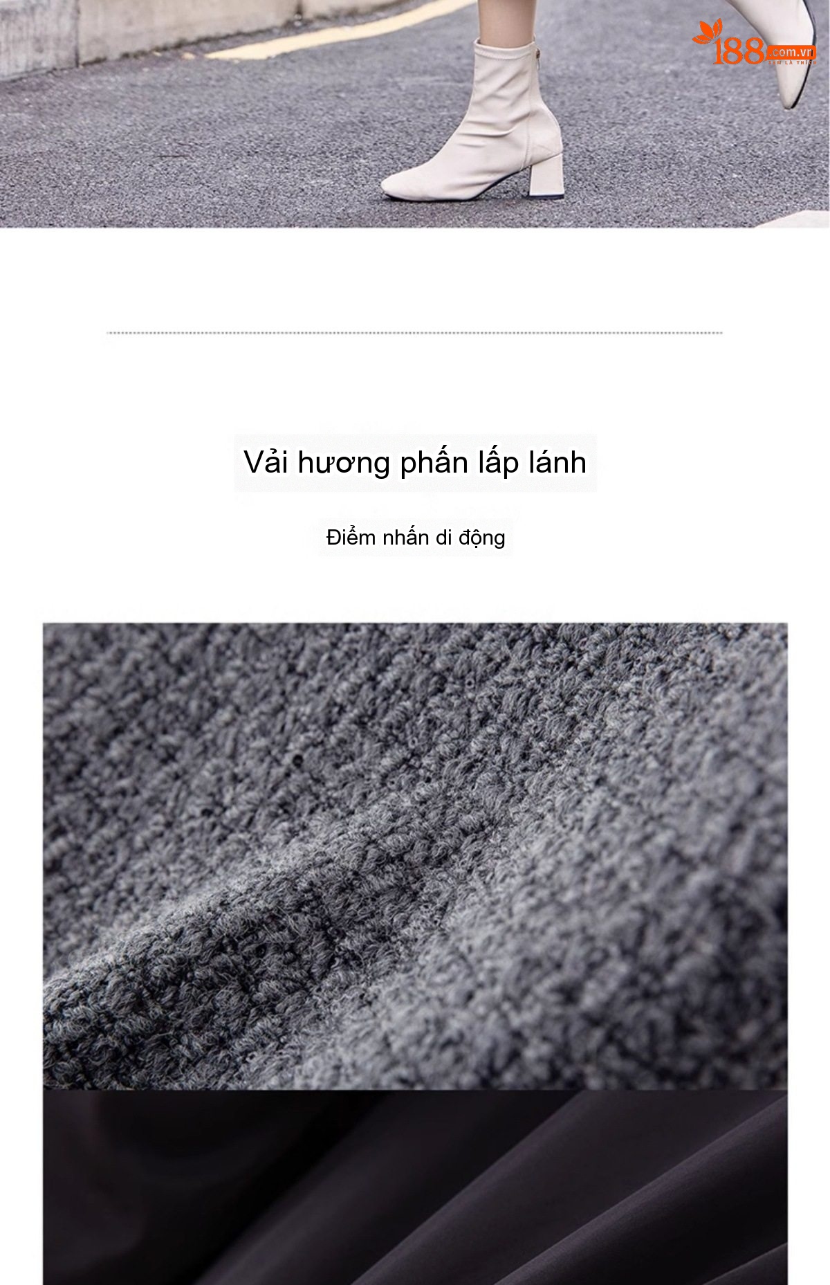 Set Áo Khoác và Chân Váy Dệt Kim Tiểu Thư Thanh Lịch Màu Xám, Đen chi tiết 16