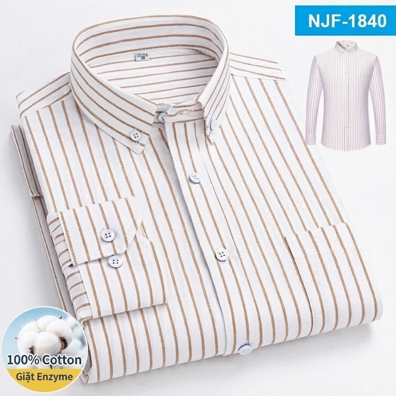 Áo Sơ Mi Tay Dài Cotton Oxford Dáng Rộng Thoải Mái Màu Trắng, Xám, Xanh, Đỏ...