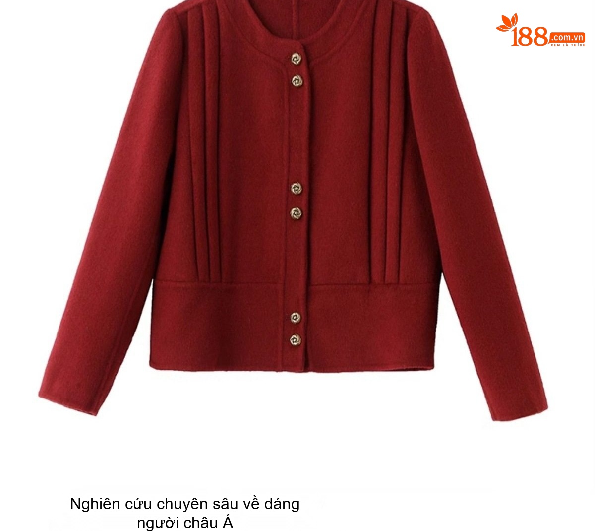 Áo Khoác Lông Cừu Nữ Màu Đỏ Đô Phong Cách Tiểu Thư chi tiết 8